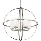Generation Lighting Alturas 5 Light 27" Wide Outdoor Pillar Candle Pendant Brushed Nickel