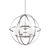 Generation Lighting Alturas 9 Light 33" Wide Outdoor Pillar Candle Chandelier Brushed Nickel