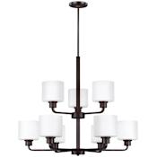 Generation Lighting Canfield 9 Light 31" Wide LED Chandelier Bronze