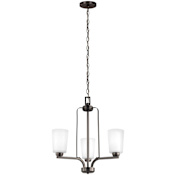 Generation Lighting Franport 3 Light 20" Wide LED Chandelier Bronze
