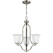 Generation Lighting Emmons 3 Light 20" Wide LED Chandelier Brushed Nickel