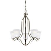 Generation Lighting Emmons 5 Light 24" Wide Chandelier Brushed Nickel