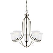 Generation Lighting Emmons 5 Light 24" Wide LED Chandelier Brushed Nickel