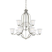 Generation Lighting Emmons 9 Light 35" Wide Chandelier Brushed Nickel