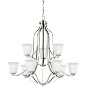 Generation Lighting Emmons 9 Light 35" Wide LED Chandelier Brushed Nickel