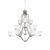 Generation Lighting Emmons 12 Light 45" Wide Chandelier Brushed Nickel