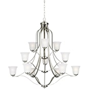 Generation Lighting Emmons 12 Light 45" Wide LED Empire Chandelier Brushed Nickel