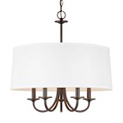 Generation Lighting Seville 5 Light 21" Wide Drum Chandelier Bronze