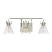 Generation Lighting Jaden 3 Light 24" Wide Vanity Light with Seedy Glass Shades Brushed Nickel