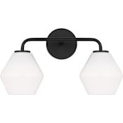 Generation Lighting Jett 2 Light 17" Wide Vanity Light Midnight Black