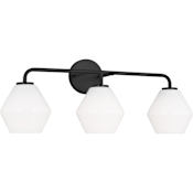 Generation Lighting Jett 3 Light 26" Wide Vanity Light Midnight Black