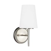 Generation Lighting Driscoll 12" Tall Bathroom Sconce Brushed Nickel