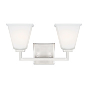 Generation Lighting Ellis Harper 2 Light 16" Wide Bathroom Vanity Light Brushed Nickel