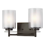 Generation Lighting Elmwood Park 2 Light 13" Wide Bathroom Vanity Light Bronze