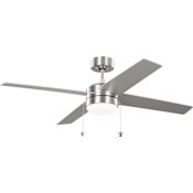 Generation Lighting Loni 52" 4 Blade Indoor Ceiling Fan Brushed Steel