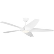 Generation Lighting Dellwood 56" 5 Blade Indoor / Outdoor Smart Ceiling Fan Matte White