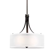 Generation Lighting Elmwood Park 3 Light 19" Wide Pendant Bronze