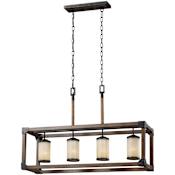 Generation Lighting Dunning 4 Light 36" Wide LED Pillar Candle Linear Chandelier Stardust