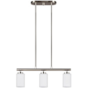 Generation Lighting Oslo 3 Light 25" Wide LED Linear Chandelier Brushed Nickel