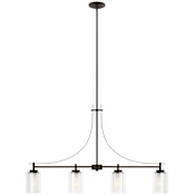Generation Lighting Elmwood Park 4 Light 40" Wide LED Linear Chandelier Bronze