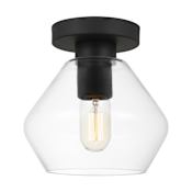 Generation Lighting Jett 8" Wide Semi-Flush Ceiling Fixture Midnight Black