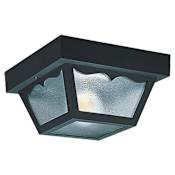 Generation Lighting 2 Light 10" Wide Outdoor Flush Mount Square Ceiling Fixture Black