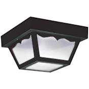 Generation Lighting 2 Light 10" Wide LED Flush Mount Lantern Outdoor Ceiling Fixture Black