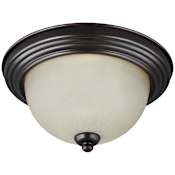 Generation Lighting Geary 3 Light 15" Wide LED Flush Mount Bowl Ceiling Fixture Bronze