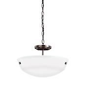 Generation Lighting Kerrville 2 Light 15" Wide Pendant / Converts to Semi-Flush Bronze