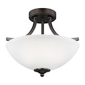 Generation Lighting Geary 2 Light 14" Wide Semi-Flush Bowl Ceiling Fixture / Converts to Pendant Bronze