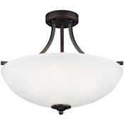Generation Lighting Geary 3 Light 19" Wide LED Semi-Flush Bowl Ceiling Fixture Bronze