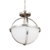 Generation Lighting Alturas 2 Light 14" Wide Outdoor Pendant / Semi-Flush Ceiling Fixture Brushed Nickel