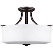 Generation Lighting Kemal 3 Light 16" Wide LED Semi-Flush Drum Ceiling Fixture Bronze