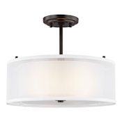 Generation Lighting Elmwood Park 2 Light 15" Wide Semi-Flush Drum Ceiling Fixture Bronze