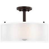 Generation Lighting Elmwood Park 2 Light 15" Wide LED Semi-Flush Drum Ceiling Fixture Bronze