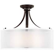 Generation Lighting Elmwood Park 3 Light 19" Wide LED Semi-Flush Drum Ceiling Fixture Bronze