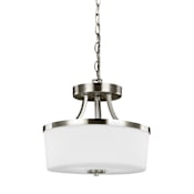 Generation Lighting Hettinger 2 Light 13" Wide Pendant / Semi-Flush Ceiling Fixture Brushed Nickel