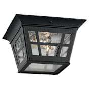 Generation Lighting Herrington 2 Light 11" Wide Outdoor Flush Mount Square Ceiling Fixture Black