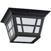 Generation Lighting Herrington 2 Light 11" Wide Outdoor Flush Mount Ceiling Fixture Black