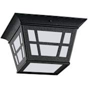 Generation Lighting Herrington 2 Light 11" Wide LED Flush Mount Lantern Outdoor Ceiling Fixture Black