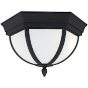 Generation Lighting Wynfield 2 Light 13" Wide LED Flush Mount Bowl Outdoor Ceiling Fixture Black