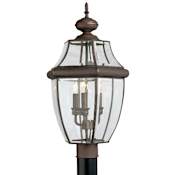 Generation Lighting Lancaster 3 Light 24" Tall Outdoor Single Head Post Light Antique Bronze