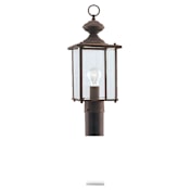 Generation Lighting Jamestowne 18" Tall Outdoor Single Head Post Light with Clear Glass Antique Bronze