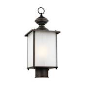 Generation Lighting Jamestowne 18" Tall Outdoor Single Head Post Light with Frosted Glass Antique Bronze