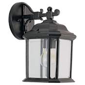 Generation Lighting Kent 12" Tall Outdoor Wall Sconce with Clear Glass Black
