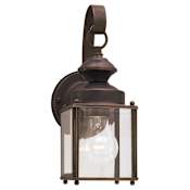 Generation Lighting Jamestowne 11" Tall Outdoor Wall Sconce with Clear Glass Antique Bronze