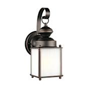 Generation Lighting Jamestowne 11" Tall Outdoor Wall Sconce with Frosted Glass Antique Bronze