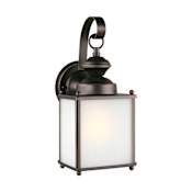 Generation Lighting Jamestowne 13" Tall Outdoor Wall Sconce with Frosted Glass Antique Bronze