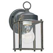 Generation Lighting New Castle 8" Tall Outdoor Wall Sconce with Clear Glass Antique Bronze