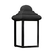 Generation Lighting Mullberry Hill 9" Tall Outdoor Wall Sconce with Frosted Glass Black